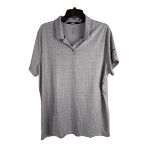 Nike Mens Polo Shirt Size xxl Dri Fit Gray Short Sleeve Golf Top Square design